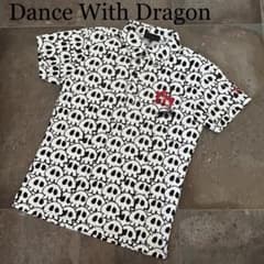 【美品⭐️ヤッターマンコラボ】ダンスウィズドラゴン ポロシャツ ドクロ総柄 XL MASA44様 専用 ダンスウィズドラゴン 半袖 ポロシャツ ヤッターマン