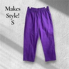 MAKES STYLE! S 요리사 바지 허리 고무 캐주얼 보라색