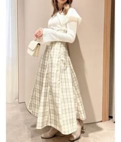 dazzlin ビッグカラーチェックコルセットワンピースのサムネイル