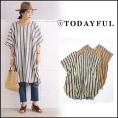 TODAYFUL ストライプポンチョ　ワンピースのサムネイル