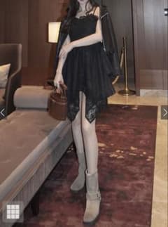 GRLレースミニワンピース　黒のサムネイル