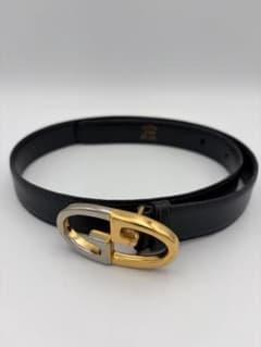Gucci レディースベルト ブラック ゴールド シルバー金具 65-26のサムネイル