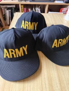 米国軍　US ARMY刺繍キャップ3点セット　黒 アメリカ製　デッドストック
