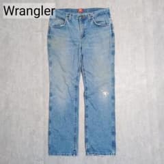 ラングラー　ストレートデニム　36MWZ　メキシコ製　w34 l32　ヒゲ