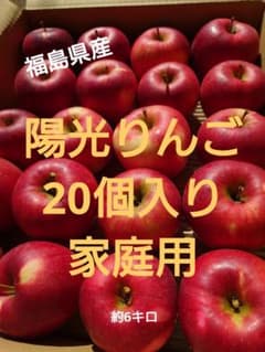 福島県産 陽光(ようこう) 林檎 家庭用20個入！箱込み約6キロ☆硬めの林檎ですのサムネイル