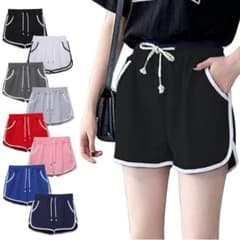 ショートパンツブラック+ライトグレー 2XL レディースルームウェア カジュアルのサムネイル