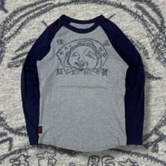 EVISU エヴィス ラグラン ロンT 恵比寿様 刺繍 ネイビー グレー カモメ 