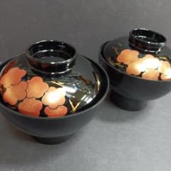 蓋つき雑煮椀 2客セット 梅柄 和食器 - メルカリ