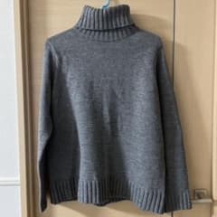ハイネックニットセーター  グレー４Ｌのサムネイル
