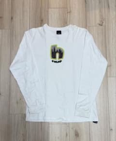 HUF ホワイト 長袖Tシャツ ロゴプリントのサムネイル