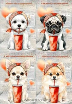 パネル生地 犬 チワワ ポメラニアン マルチーズ パグ - メルカリ
