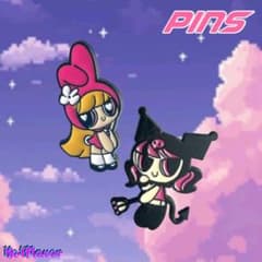 パワパフガールズ×サンリオ ピンバッジ・ピンズ 2個セットのサムネイル
