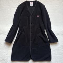 DANTONダントン フリース ノーカラーカーディガンブラック36