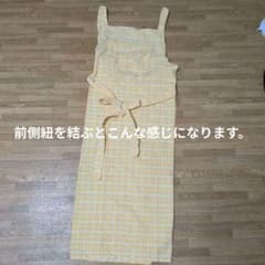 イエロー チェック柄 エプロンのサムネイル