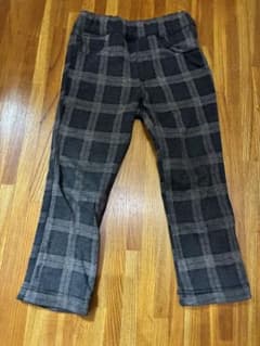 チェック柄裏起毛ロングパンツ 100cmのサムネイル