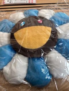 村上隆 お花 フラワー クッション 60cm ブルーブラウン カイカイキキ