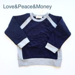 ★新品タグ付き Love&Peace&Money トレーナー 脇リブのサムネイル