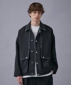 PUBLIC TOKYO ステッチコンビブルゾン ネイビー - メルカリ