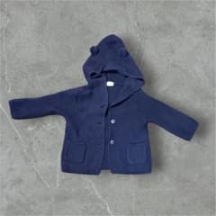 baby GAP くま耳 ニットカーディガン ネイビー　3-6m