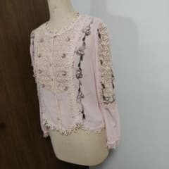 ヴィンテージ レトロ古着 お花ケミカルレースブラウスジャケット シルバーラメ糸 ヴィンテージ レトロ フラワーケミカルレース ブラウス ピンク - メルカリ