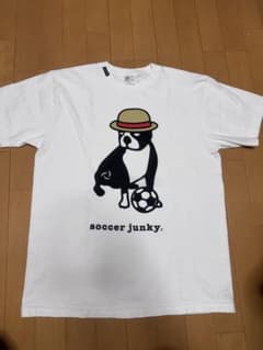 soccer junky. 犬 サッカー Tシャツ ホワイト