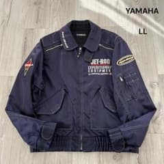YAMAHA JET ROD レーシングジャケット ネイビー LL 刺繍ワッペン YAMAHA JET ROD レーシングジャケット ネイビー LL 刺繍ワッペン
