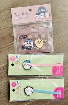 ちいかわ 窓付きカードケース ケーブルタイ 3点セット　ハチワレ　うさぎのサムネイル