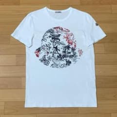 モンクレール ワッペン 刺繍 Tシャツ S ホワイト ジャパンタグ 5S4