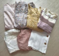 値下げ！７点おまとめ売り【韓国系】かわいい系トップスのサムネイル