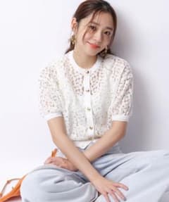 美品】ジャスグリッティー ミニブーケ カーディガン ニット - メルカリ
