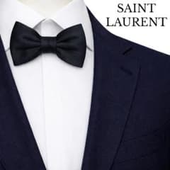 【箱付き】SAINT LAURENT サンローラン　蝶ネクタイ　黒　タグ付き 箱付き】SAINT LAURENT サンローラン 蝶ネクタイ 黒 タグ付き - メルカリ