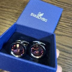 SWAROVSKI カフリンクス パープル クリスタルのサムネイル
