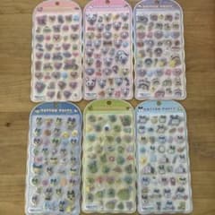新作 たまごっちコットンパフィ COTTON PUFFY シール 6枚セットのサムネイル