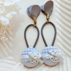 306✾︎ ハンドメイド ヘアゴム2個セット 22㎜くるみボタン - メルカリ