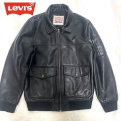 美品 Levi’s リーバイス レザージャケットフライトジャケット　MA-1 黒 美品 Levi's リーバイス レザージャケットフライトジャケット MA-1 黒