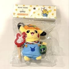 韓国 ポケモン OLIVE YOUNG ピカチュウ キーリング ぬいぐるみ ②