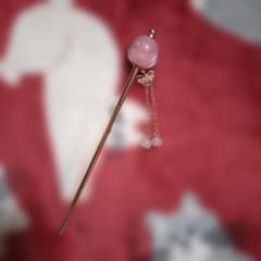 ピンク 花模様 かんざしのサムネイル
