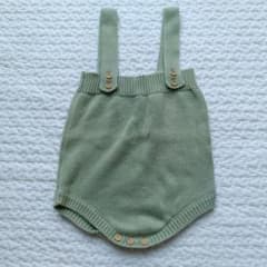 グリーン ニットロンパース ボタン付きのサムネイル