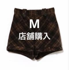 andmary Ribbon check mini pants brown M - メルカリ