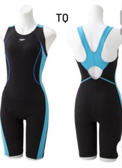 Speedo 競泳用水着 黒/水色のサムネイル