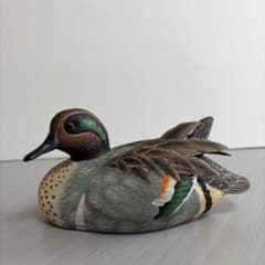 スタディバード 「コガモ」 野鳥彫刻 木彫りの野鳥 バードカービング