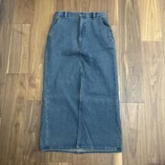 裏起毛 デニムロングスカート