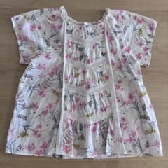 ボンポワン 半袖ブラウス 半袖シャツ 花柄 美品 10A 140cm - メルカリ