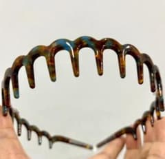 ブラウン・マルチカラー ヘアクリップとヘアバンドセット