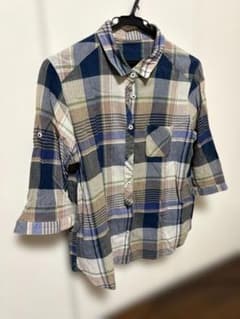 チェック柄五分袖シャツ（女性L）のサムネイル
