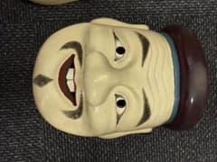 大黒天　能面・神楽面　面袋付 大黒天 能面 義峰作 神楽面 - メルカリ