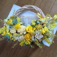 フラワーリース✤イエローミモザリースのサムネイル