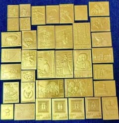 昭和56年 純金 純銅 純金刻印 レリーフ 記念メダル 37枚 量目 約118g