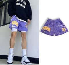 농구 바지 L 보라색