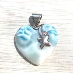 174】恋愛❣️ラリマーペンダントトップハート♡❣️特大❣️天然石 